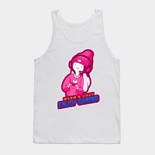 Warm & Cozy Enjoy Gaming Design T-shirt Coffee Mug Apparel Notebook Sticker Gift Mobile Cover Tank Top